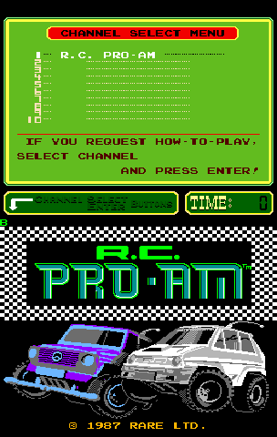 R.C. Pro-Am (PlayChoice-10) Title Screen